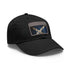 Scottish flag cap in white with light brown rectangle patch design.