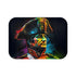 Neon Emperor Bath Mat: Vibrant historical portrait in electrifying neon hues.