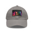 Neon watercolor dream baseball cap in white with rectangle patch.