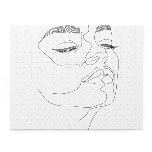 Captivating Face Line Art Puzzle for Relaxing Fun