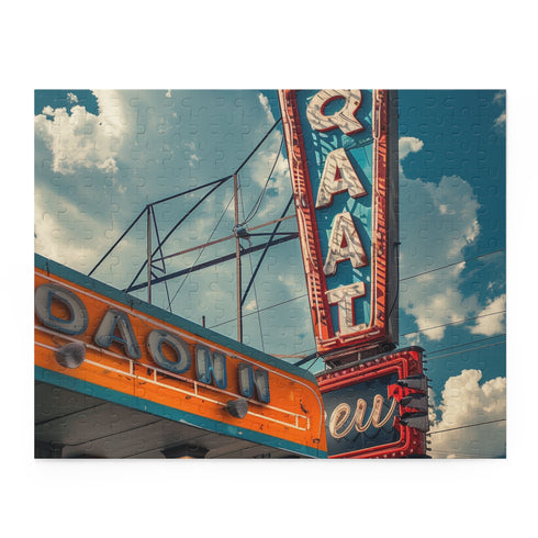 Colorful Retro Diner Sign jigsaw puzzle with 1950s design for vintage lovers