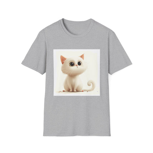 Charcoal unisex cat graphic t-shirt in size S.