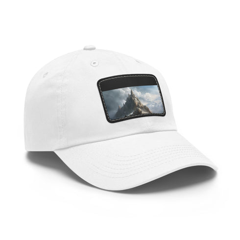 Olympian Summit Snapback hat in White with Light Brown patch.