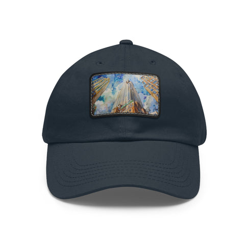 Chrysler Skyline Watercolor Cap in White with Light Brown Patch