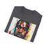Charcoal cotton crew neck T-shirt with vibrant Kanye West portrait