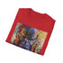 Charcoal cotton T-shirt featuring vivid Thanos painting regular fit crew neck