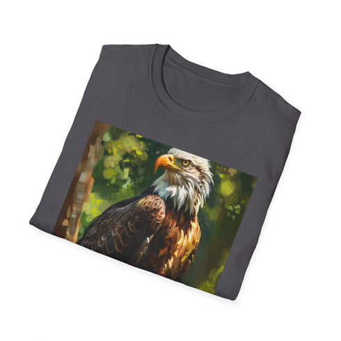 Majestic Eagle Painting Charcoal T-Shirt, Regular Fit Summer Wear, DTG Printed