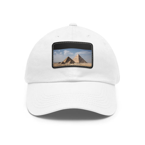 Giza Glory Baseball Cap in White with Light Brown Patch