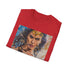 Charcoal cotton T-shirt with Wonder Woman vibrant portrait and crew neck style
