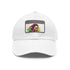 McConaughey Neon Dreams Cap: White cotton hat with light brown rectangle patch.