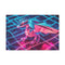 Origami Dragon over a Neon Grid — Canvas Wall Art — Front Gallery-Wrapped Canvas View