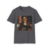 Charcoal grunge 90s revival t-shirt with distressed details and crew neck
