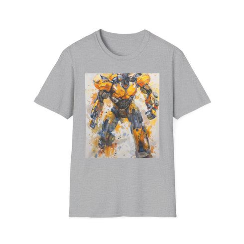Charcoal cotton T-shirt featuring vibrant Bumblebee design for summer wear