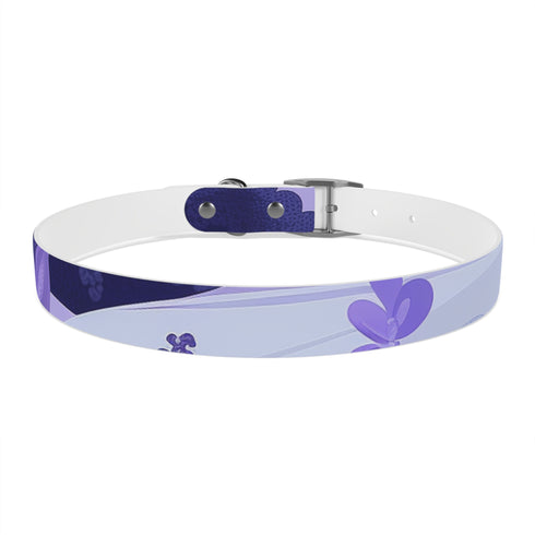 Stylish lavender floral dog collar for medium dogs in black onyx.
