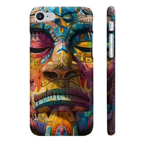 Neon Tribal Mask Phone Case : Vibrant, Slim, Glossy iPhone 7+/8+