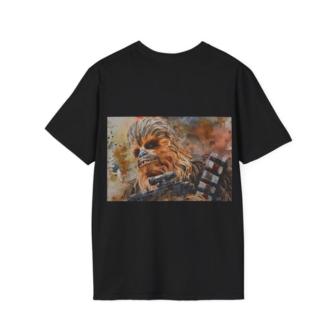 Chewbacca watercolor tee in charcoal, regular fit, crew neck summer style.