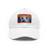 Koala watercolor baseball cap in white with light brown patch.