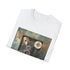 Charcoal cotton t-shirt with vintage camera and film reel design