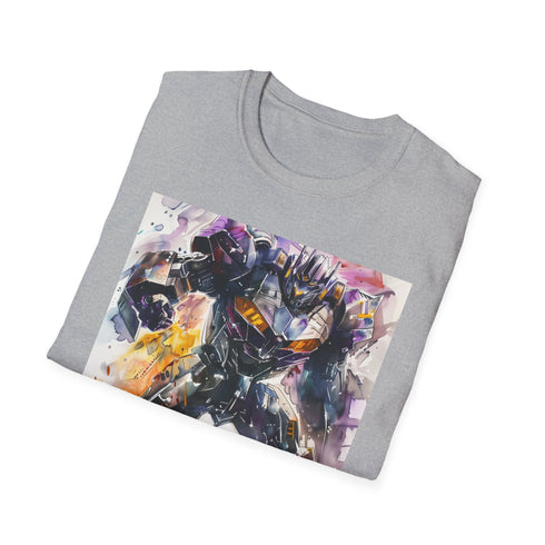 Charcoal cotton Megatron T-shirt with crew neck regular fit for summer