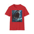 Charcoal cotton T-shirt with fierce shark graphic and crew neck design