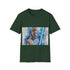 "Blue lightsaber Jedi tee for summer in charcoal, size small"