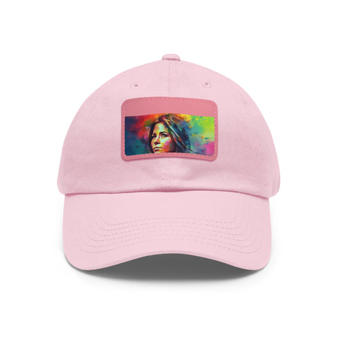 Aniston Aura Watercolor Cap in White with Light Brown patch