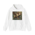 Graphic navy flying pigs themed unisex hoodie, sizes Small.