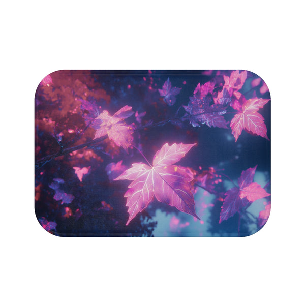 24 Dreamscape Neon Leaves Bath Mat