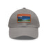 White cotton baseball cap with light brown patch, Aitutaki Paradise.