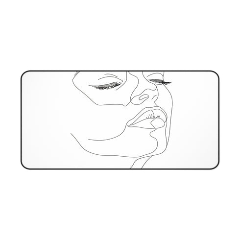 Stylish Minimalist Face Desk Mat - Add modern touch to workspace with sleek line art design
