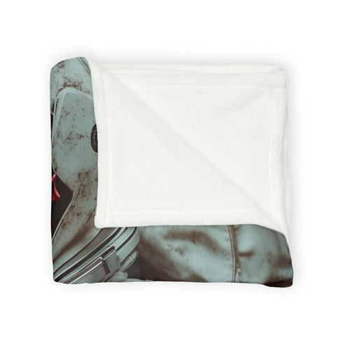 Spacesuit Blooming with Rose Petals Plush Fleece Throw Blanket