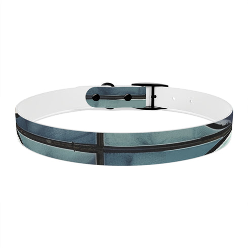 Stylish black onyx artisan tile dog collar for medium-sized dogs.