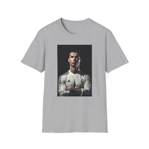 Dynamic charcoal T-shirt featuring Cristiano Ronaldo graphic in breathable soft cotton