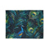 Luxurious peacock feather print blanket in 30'' x 40'' size.
