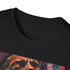 Charcoal crew neck T-shirt with vibrant Drake painting in soft cotton