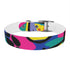Neon graffiti dog collar M size in black onyx, urban chic.