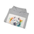 Happy Samoyed Watercolor Hoodie in Navy Blue and Size Small