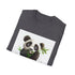 Charcoal t-shirt featuring panda enjoying bamboo feast, soft cotton material.