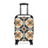 Artisan black small tiles suitcase with seamless elegance pattern.