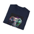 Charcoal crew neck cotton T-shirt with detailed elephant graphic