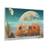Desert Caravan under Giant Moons Stretched Canvas Wall Art