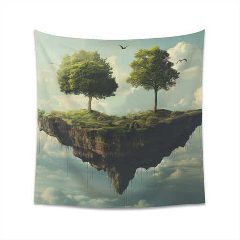 Island in the Clouds Surreal Tapestry | High-quality, stylish decor for all seasons - BenCPrints
