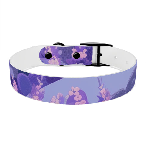 Lavender Fields Dog Collar: Stylish M Black Onyx Pet Accessory.