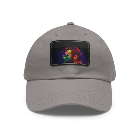 George Michael Neon Dreams Watercolor Cap - White/Light Brown Rectangle Unisex Vegan Hat