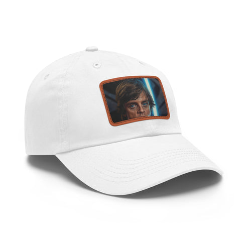 Galactic Jedi Baseball Cap in White with Light Brown Patch