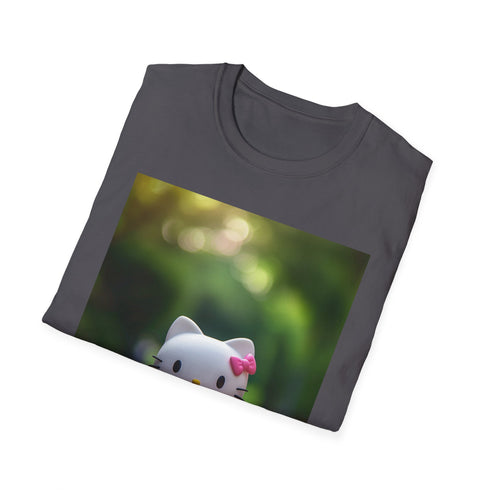 Sanrio Safari charcoal t-shirt with vibrant safari-themed Hello Kitty design.
