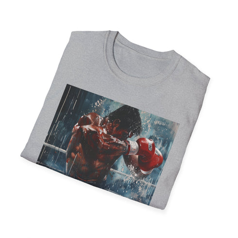Boxer painting charcoal t-shirt, mens crew neck summer pick.