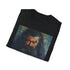 Charcoal cotton T-shirt with vibrant Rubeus Hagrid painting capturing his gentle nature