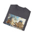 Charcoal Parisian watercolor t-shirt with crew neck and regular fit