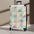 Chic Pastel Geometrics Suitcase Set in Small Black for Travel.